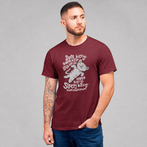 Big Bang Theory Soft Kitty Unisex T-Shirt — worn on model, front