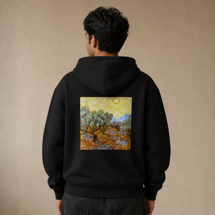 Van Gogh Olive Trees Yellow Sky Hoodie