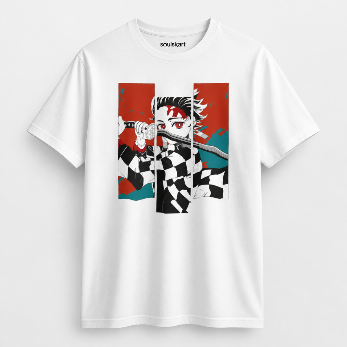 Tanjiro Kamado Panel Art Tee — White
