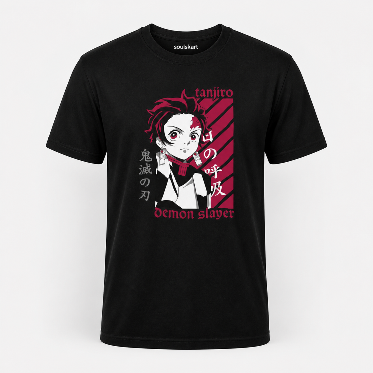 Tanjiro's Triumph: Unisex Cotton-Blend T-Shirt with Exclusive Anime Hero Print