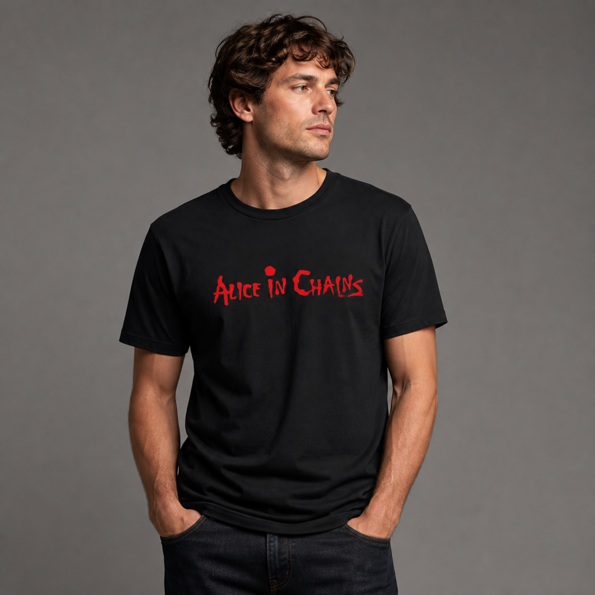 Alice in Chains Rocker Tee — worn on model, front