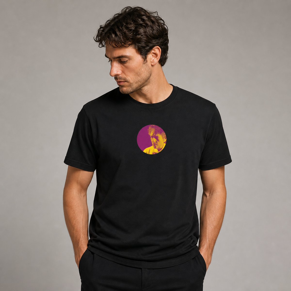 Bob Dylan Vintage-Inspired Unisex T-Shirt — worn on model, front