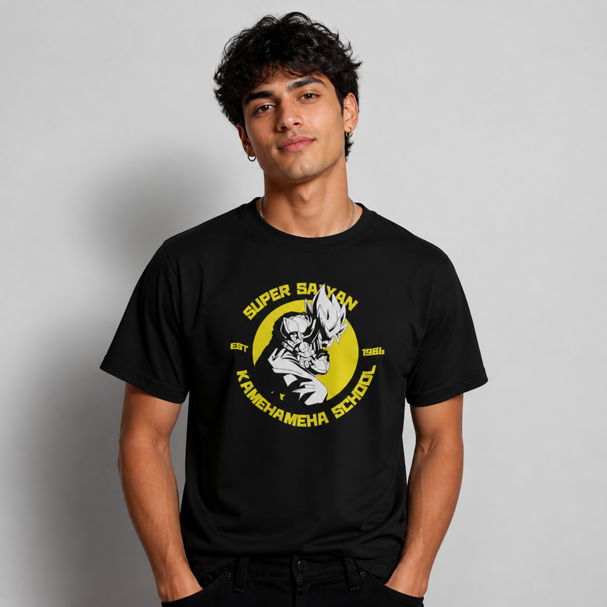 Super Saiyan Style Unleashed: Kamehameha School DBZ Print T-Shirt