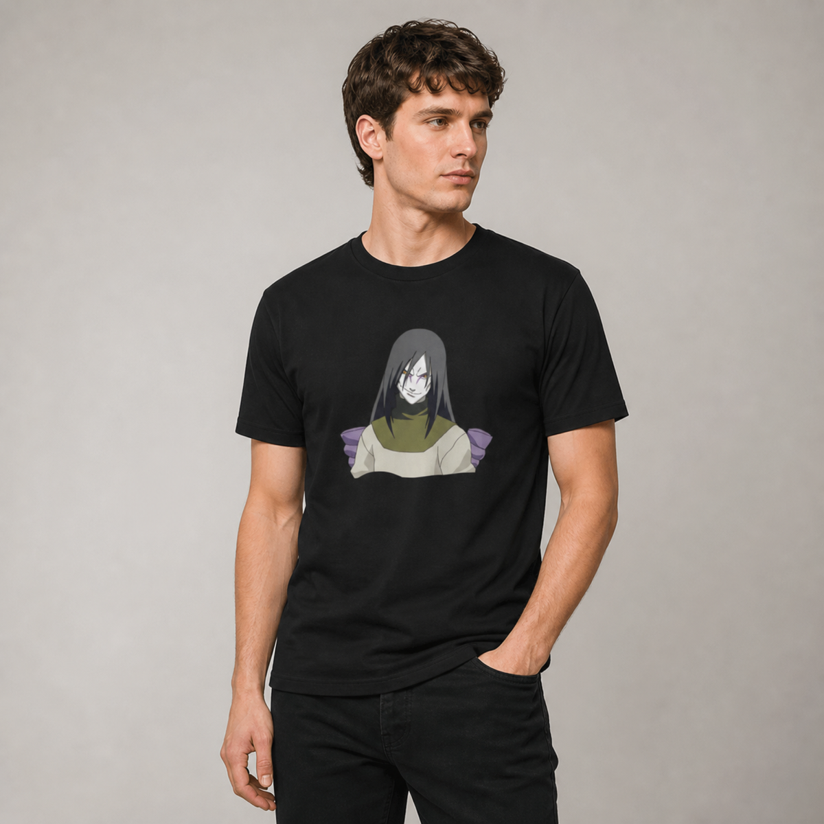 Orochimaru Strikes Back: Unisex Cotton T-Shirt with Iconic Naruto Villain Print