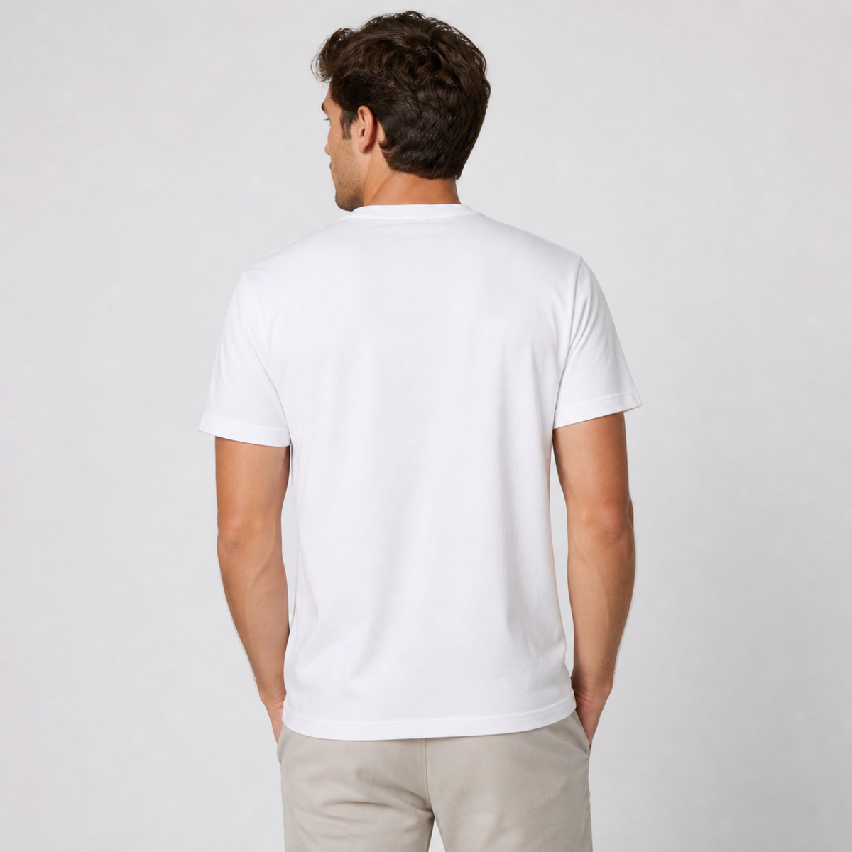 AC/DC Band Tee — worn on model, back