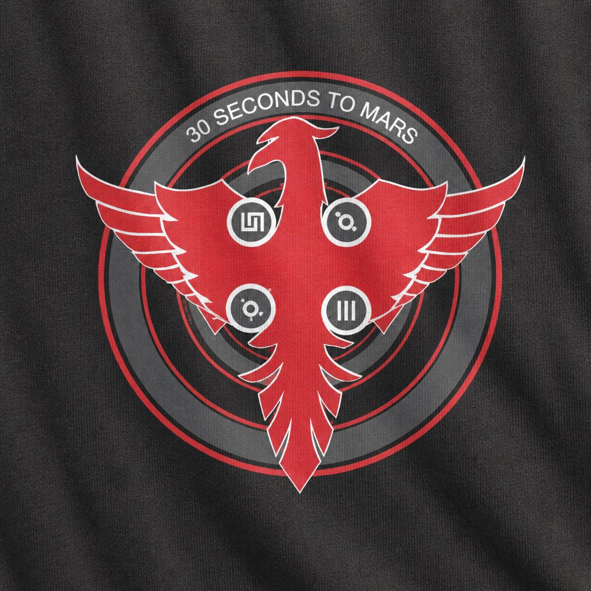 30 Seconds to Mars Band Tee — print detail close-up
