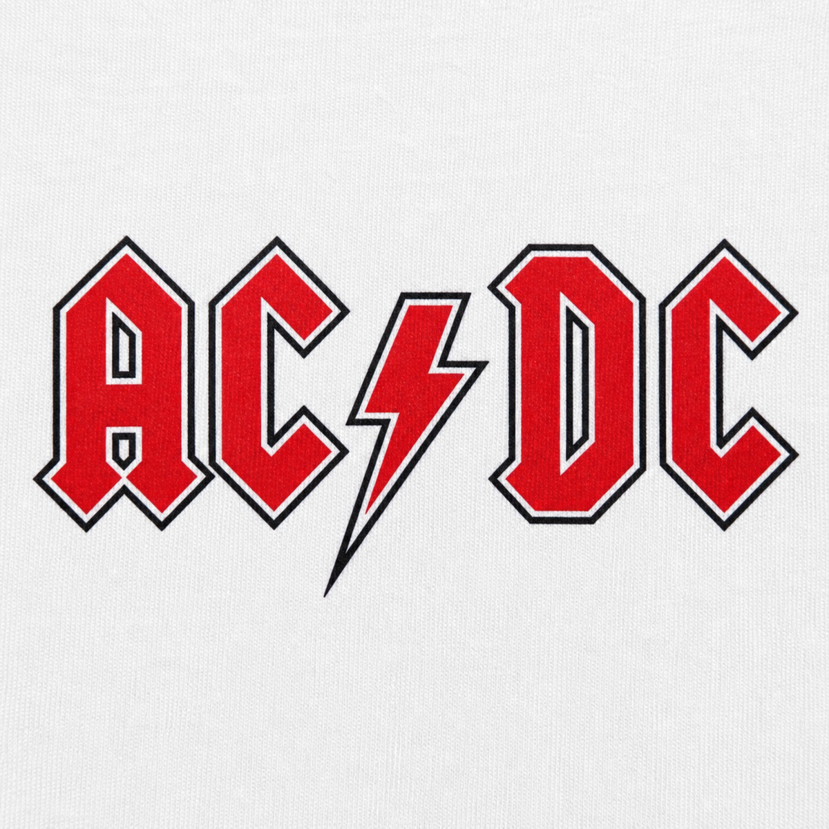 AC/DC Band Tee — print detail close-up