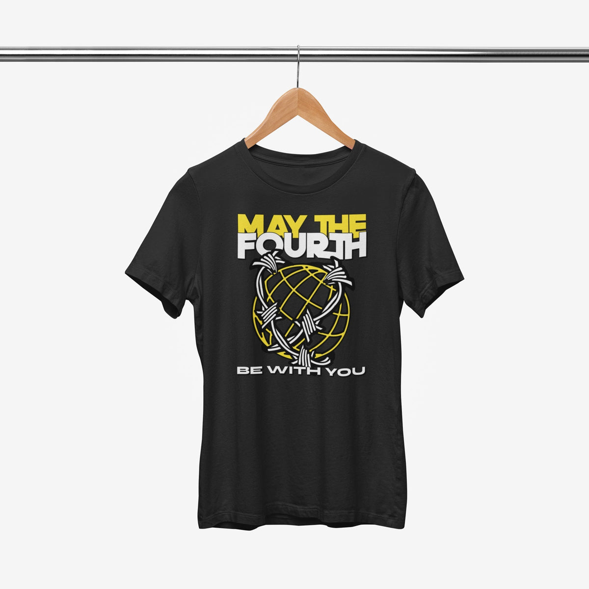 May The Fourth Barbed Wire Globe Tee — main product image
