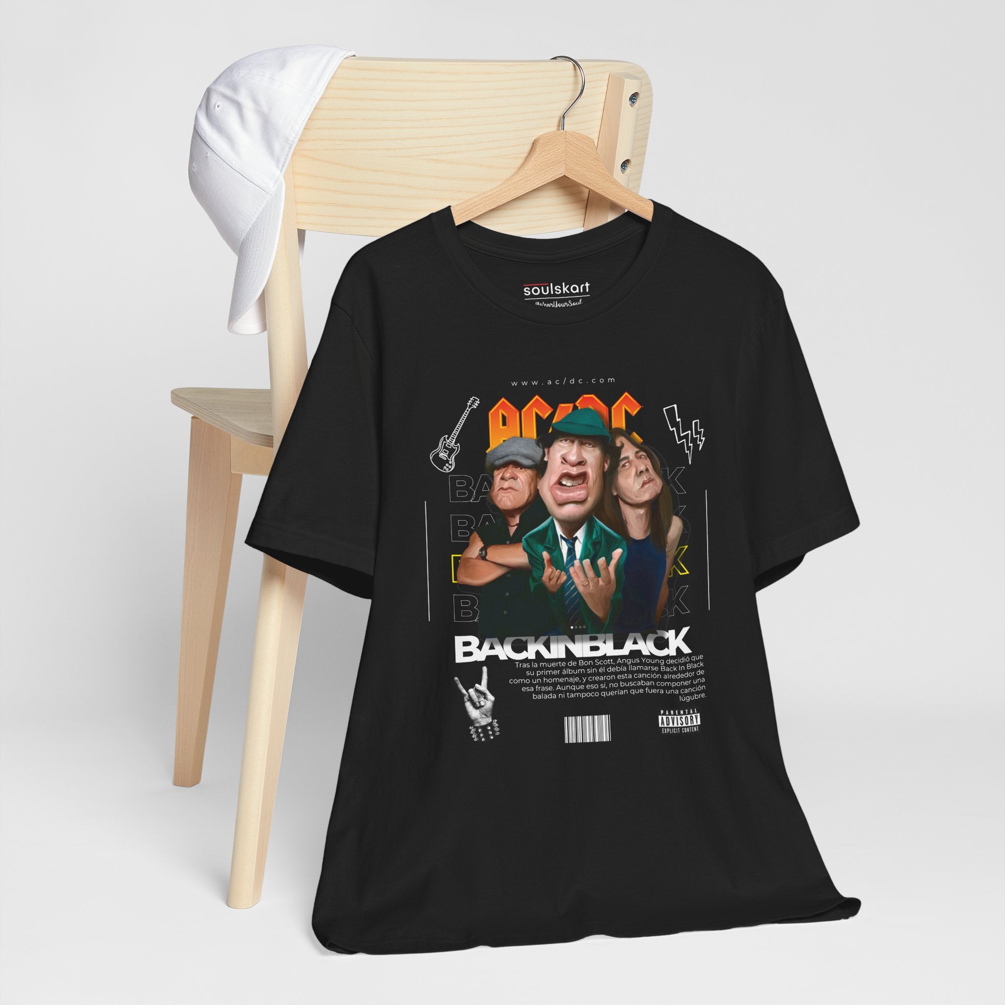 AC/DC "Back in Black" Vintage Rock Tee – For Those About to Rock! - Detail Shot