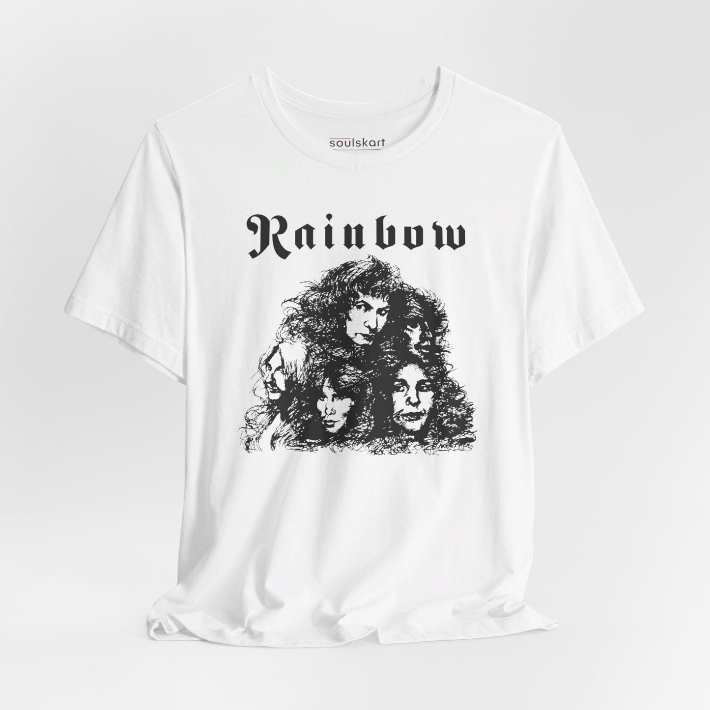 Rainbow Music Band Tee - Unisex Retro Vibes, Soft Cotton, Classic Fit - Main Product Image