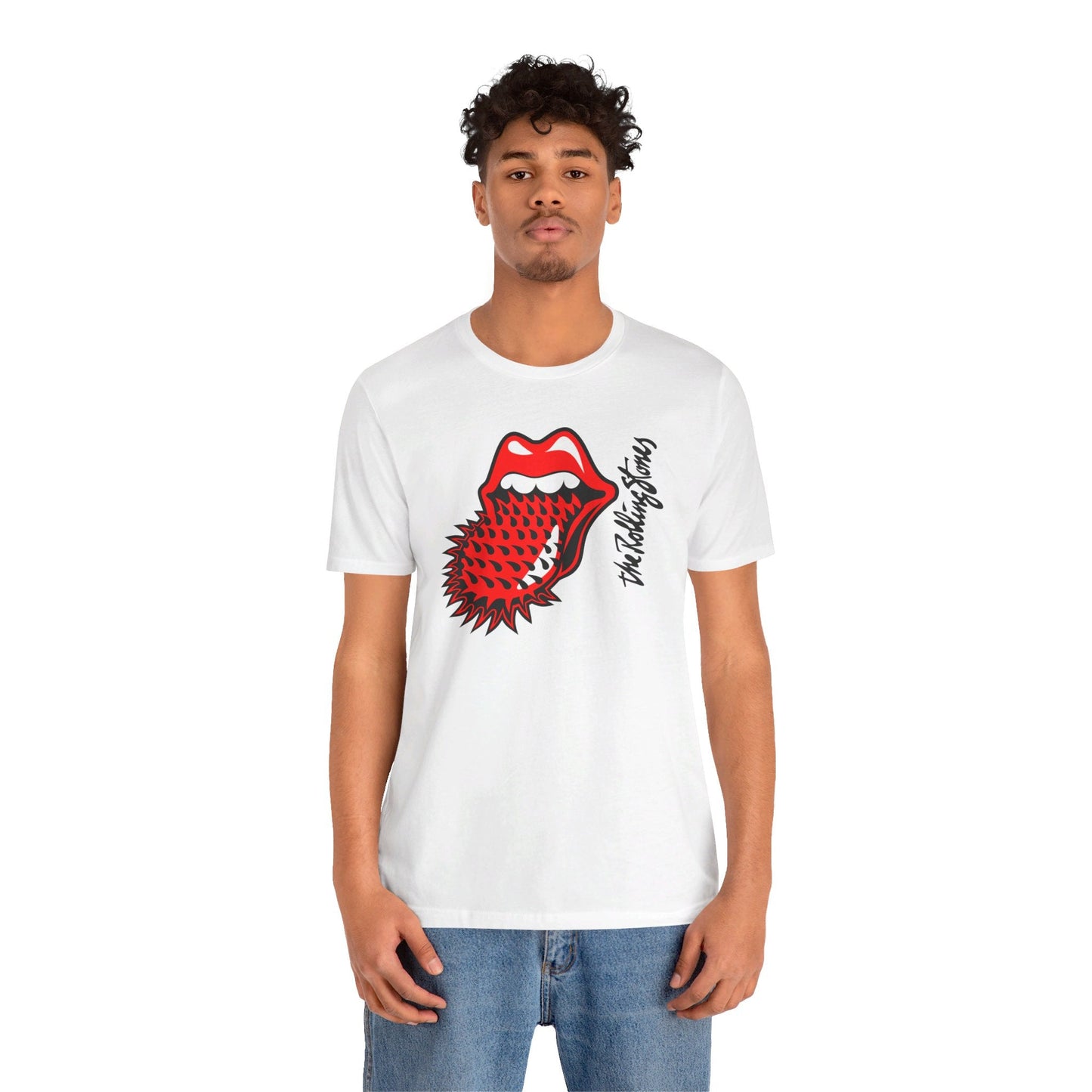 The Rolling Stones Classic Tee - Rock Your Style with Iconic Band Print - Worn View