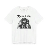 Rainbow Music Band Tee - Unisex Retro Vibes, Soft Cotton, Classic Fit - Front View