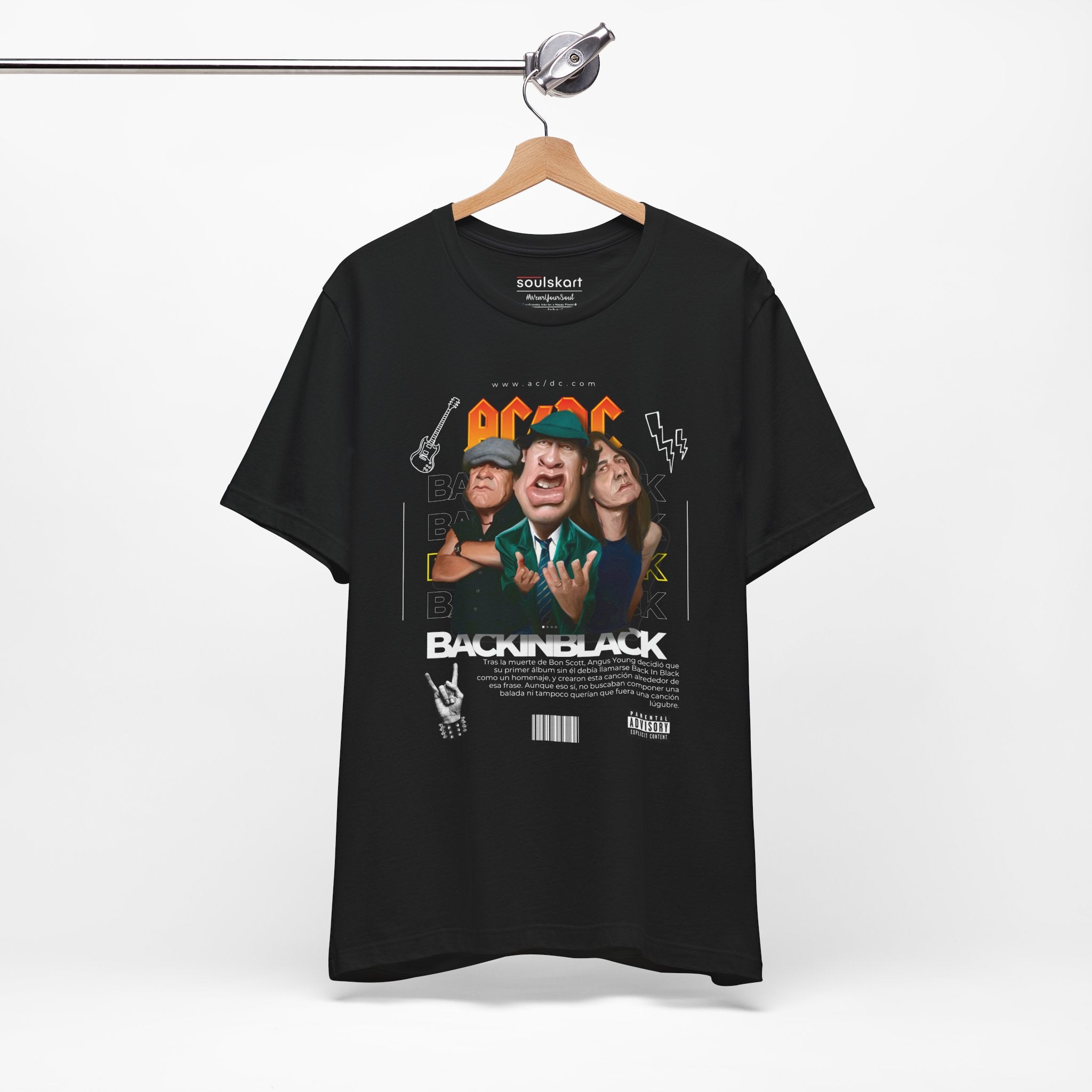 AC/DC "Back in Black" Vintage Rock Tee – For Those About to Rock! - Side View