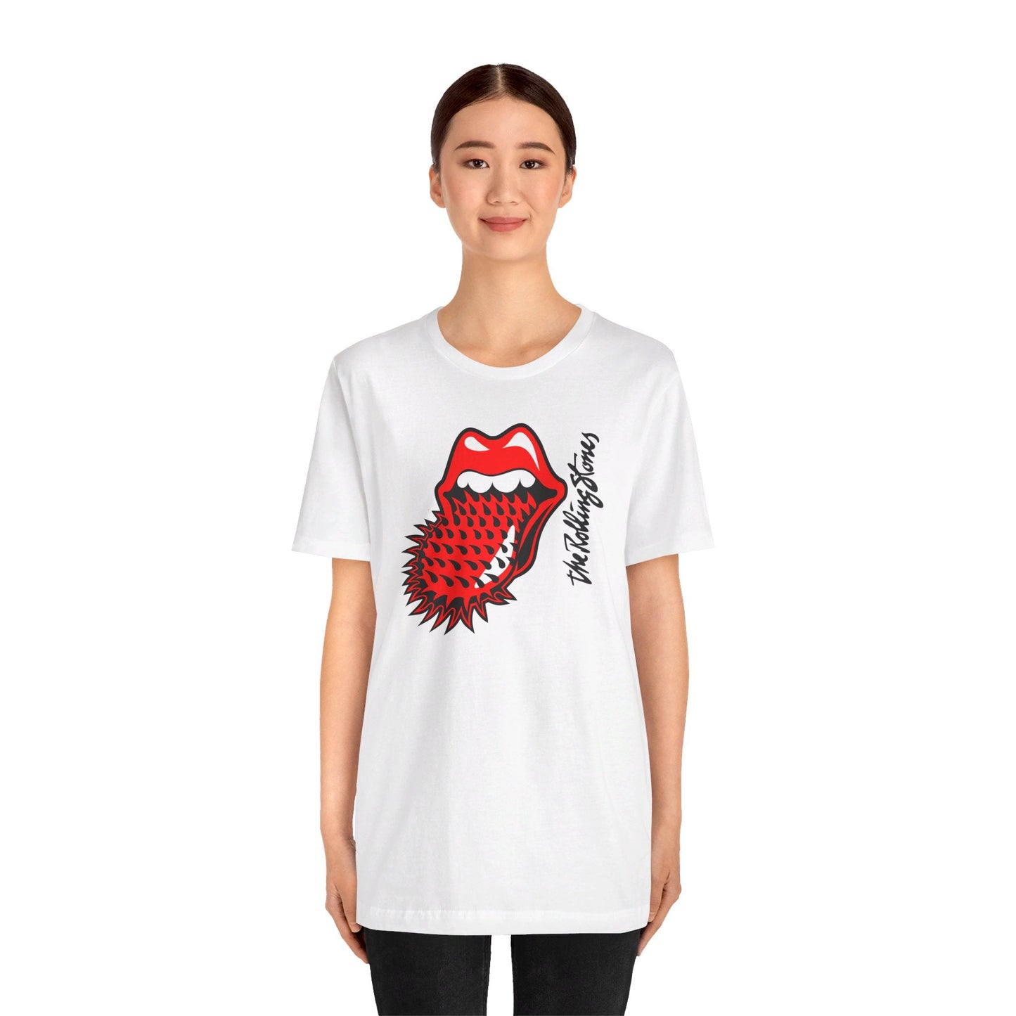 The Rolling Stones Classic Tee - Rock Your Style with Iconic Band Print - Lifestyle Image