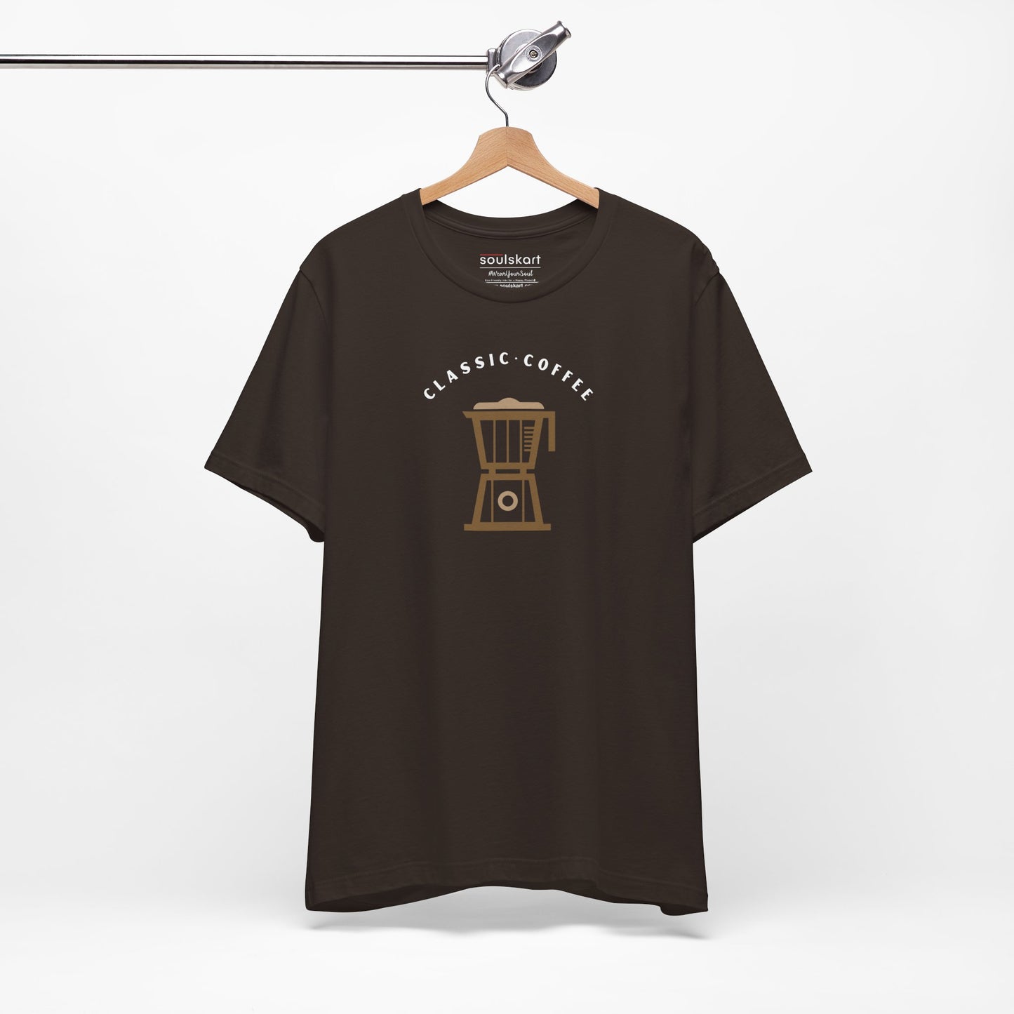 Classic Coffee Vibes coffee tee back, brown unisex