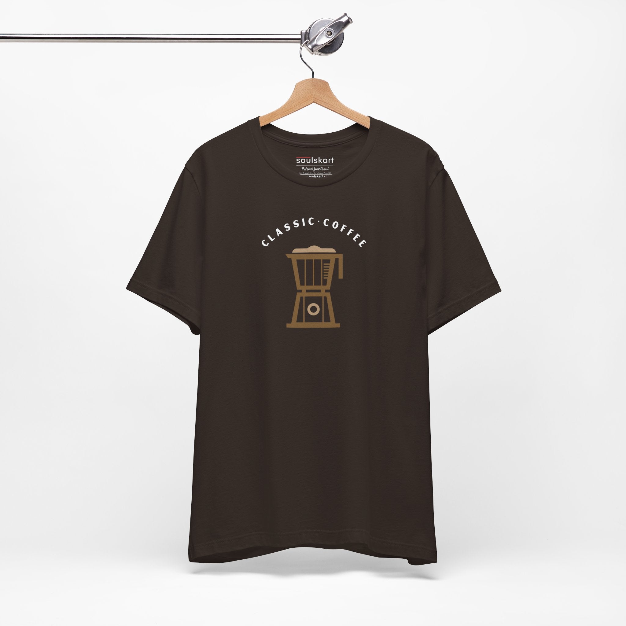 Classic Coffee Vibes coffee tee back, brown unisex