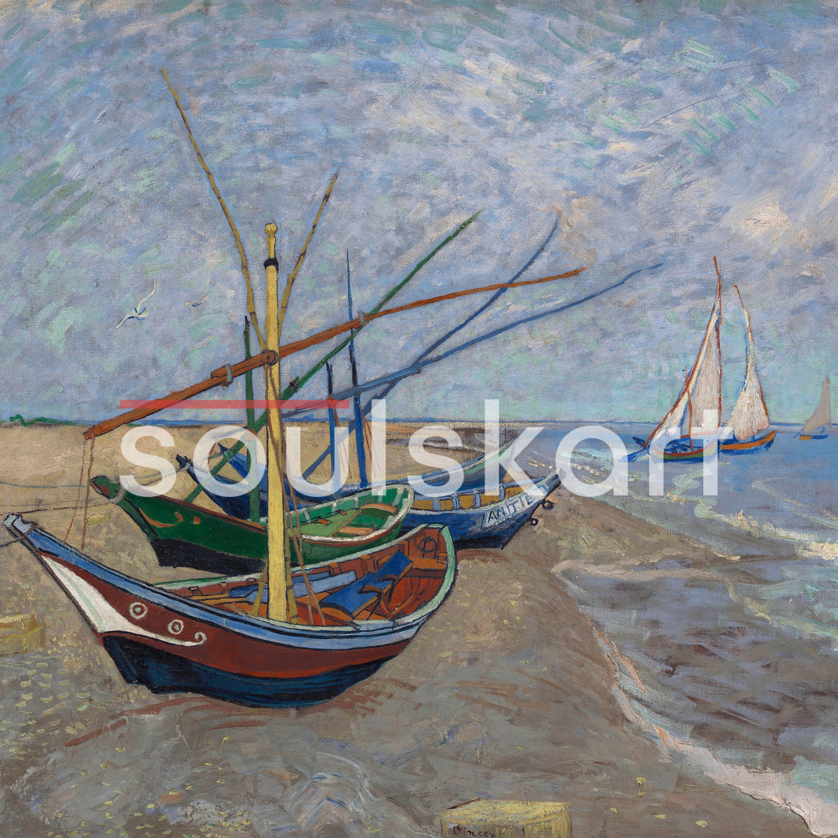 Vincent van Gogh Fishing Boats on the Beach at Les — product photo 3