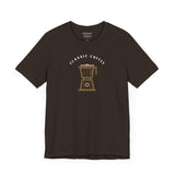 Classic Coffee Vibes coffee tee front print, brown unisex