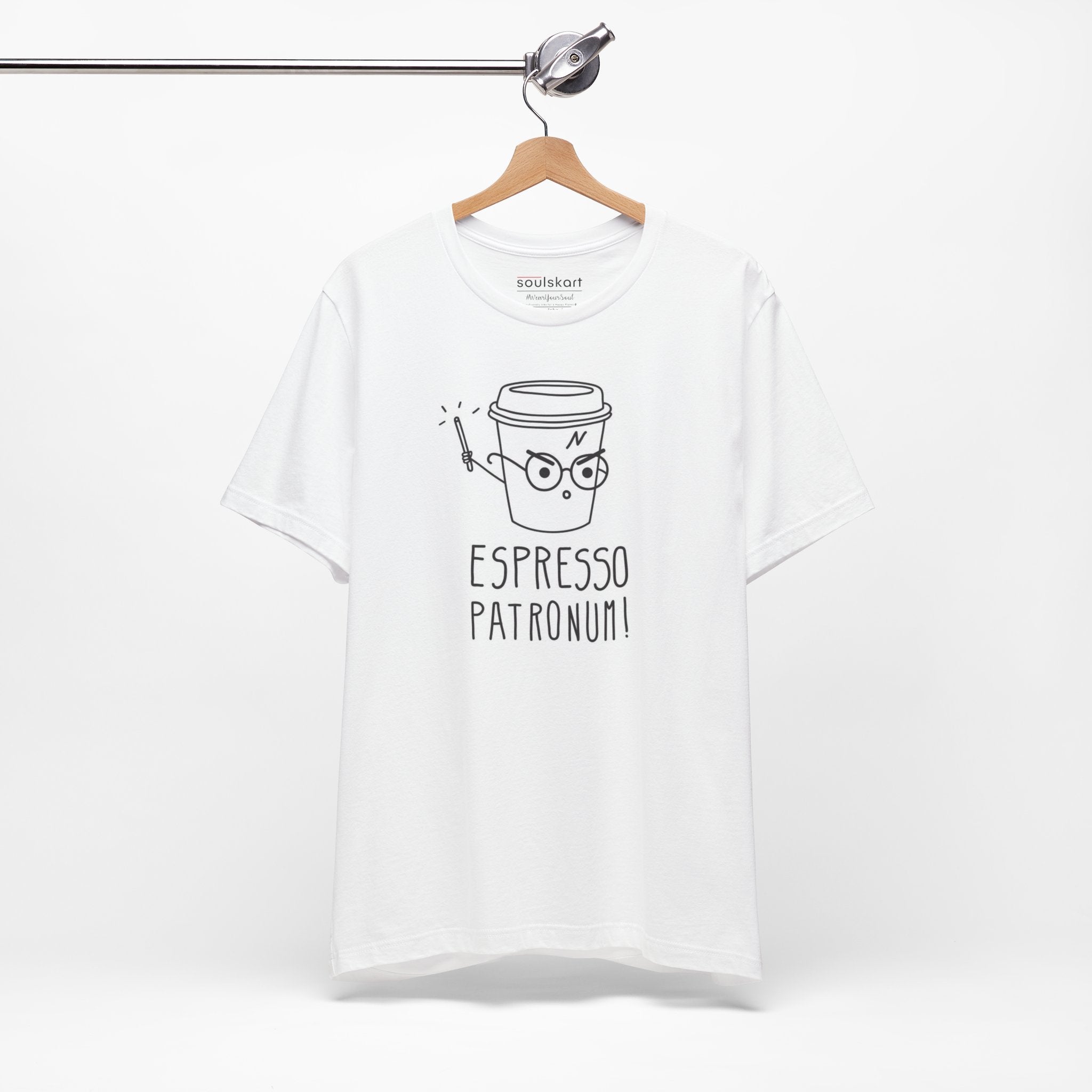 Espresso Patronum coffee t-shirt styled, white unisex