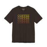Brewed for Comfort coffee tee front print, brown unisex