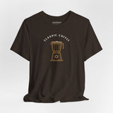 Classic Coffee Vibes coffee print t-shirt, brown, unisex regular fit
