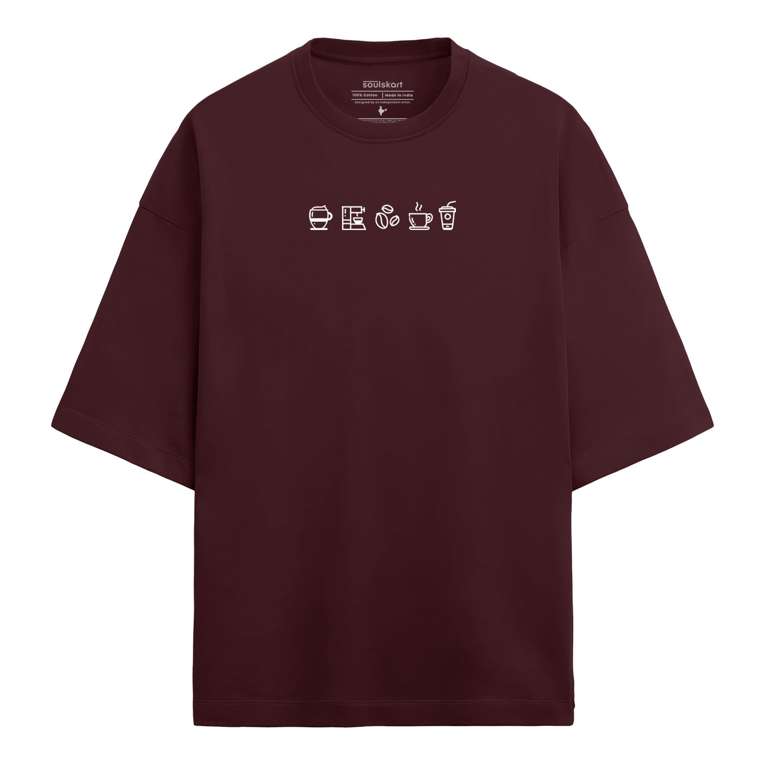 Coffee Loading Puffed Print – Slouch Oversized T-Shirt - Main Product Image