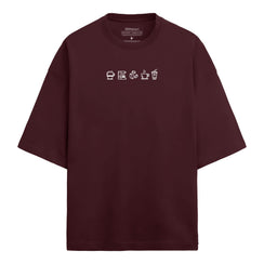 Coffee Loading Puffed Print – Slouch Oversized T-Shirt
