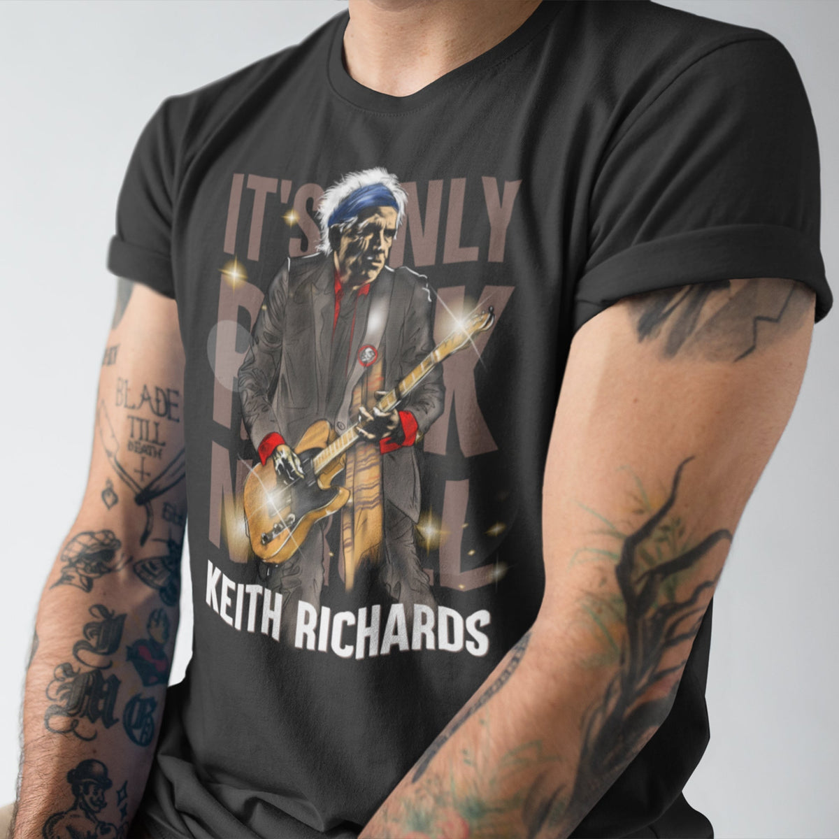 Keith Richards It's Only Rock N Roll Tee — back view