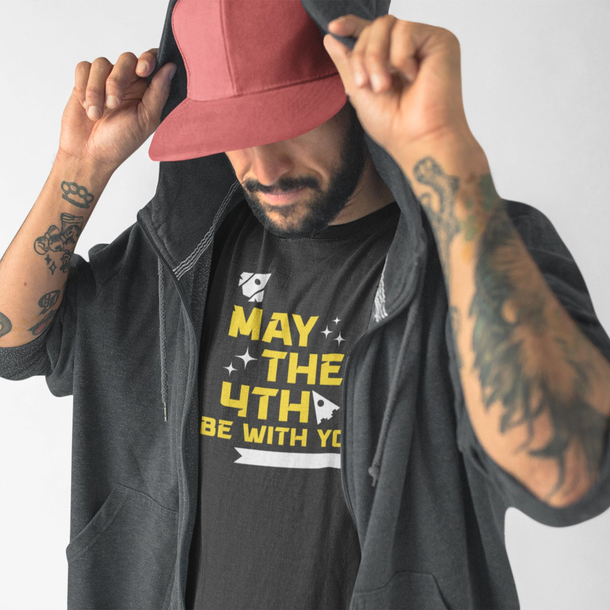 May The 4th Rockets and Stars Tee — detail shot