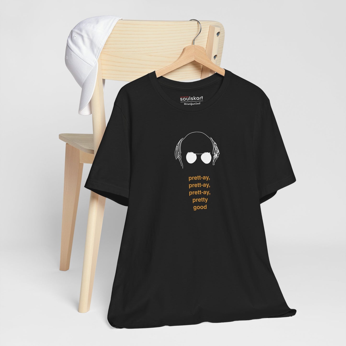 Curb Your Enthusiasm “Prett-ay, Prett-ay, Prett-ay, Pretty Good” T-Shirt - Side View