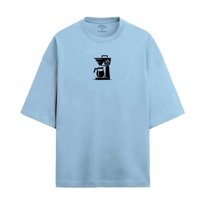 Coffee Machine Print Tee — Sky Blue — main product image