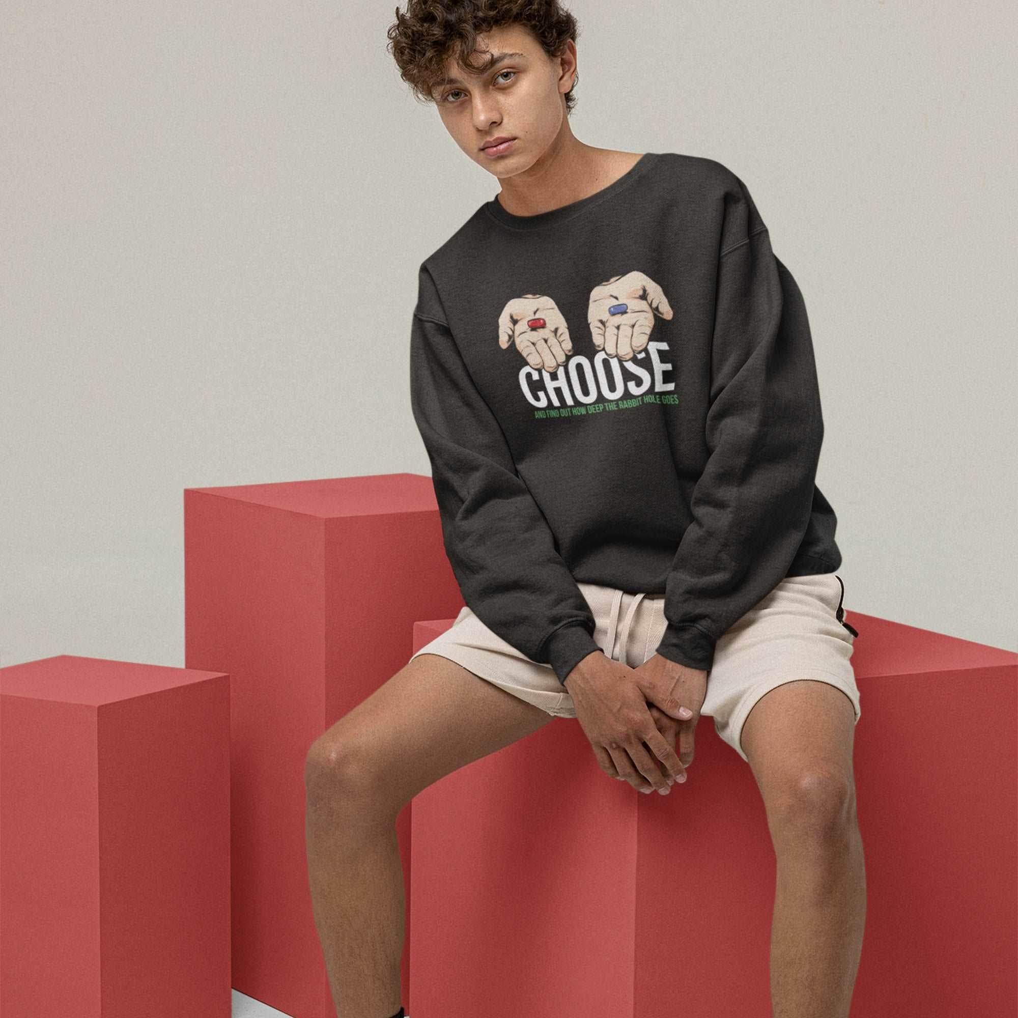 Choose And Find Out How Deep Is The Rabbit Hole Unisex Premium Sweatshirt