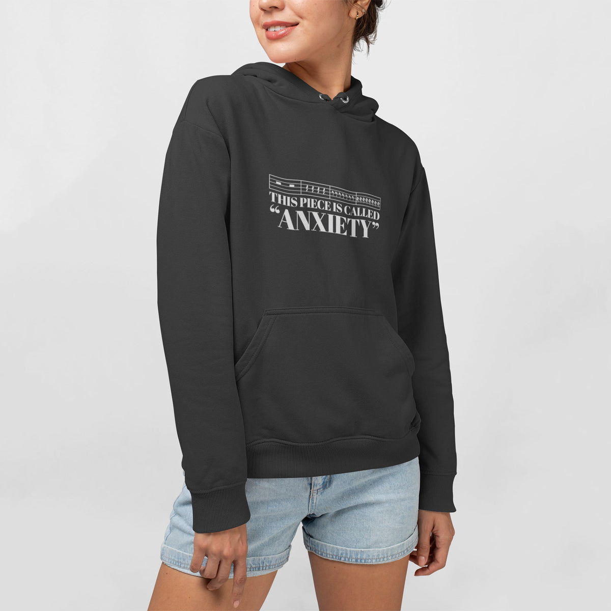 THIS PIECE IS CALLED "ANXIETY" Unisex Hoodie — close-up detail