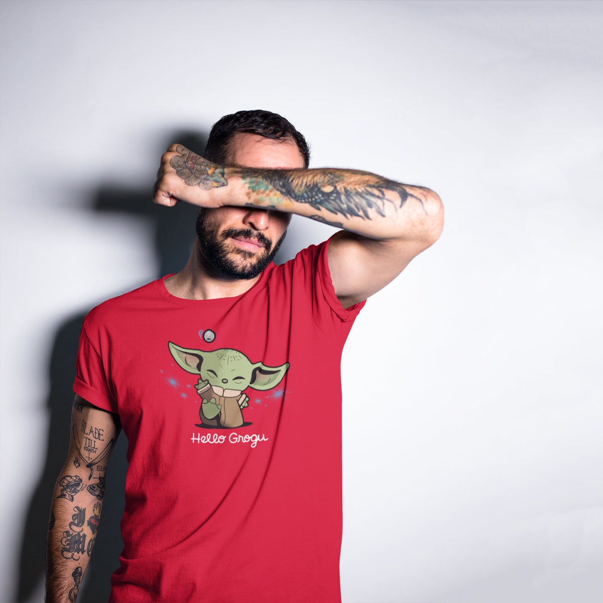 Star Wars: Hello Grogu Unisex T-Shirt — side view