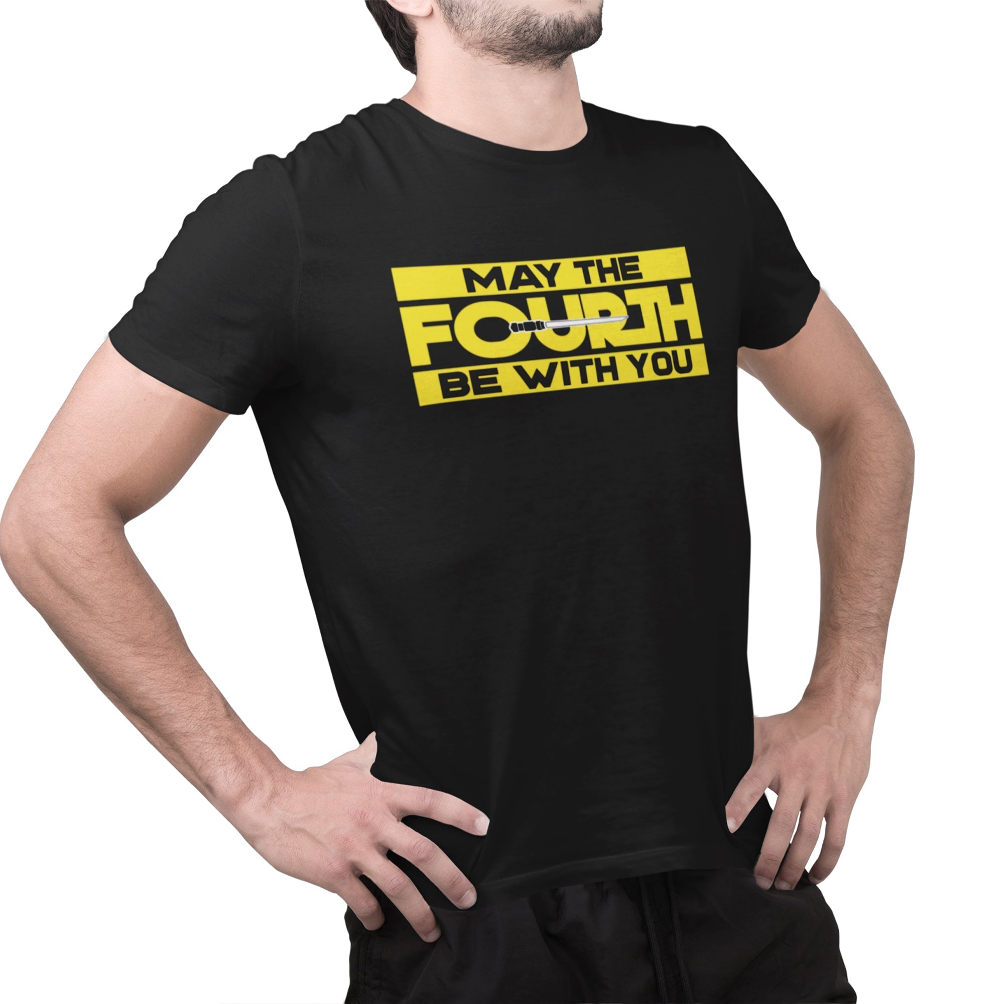 May The Fourth Yellow Block Tee — back view