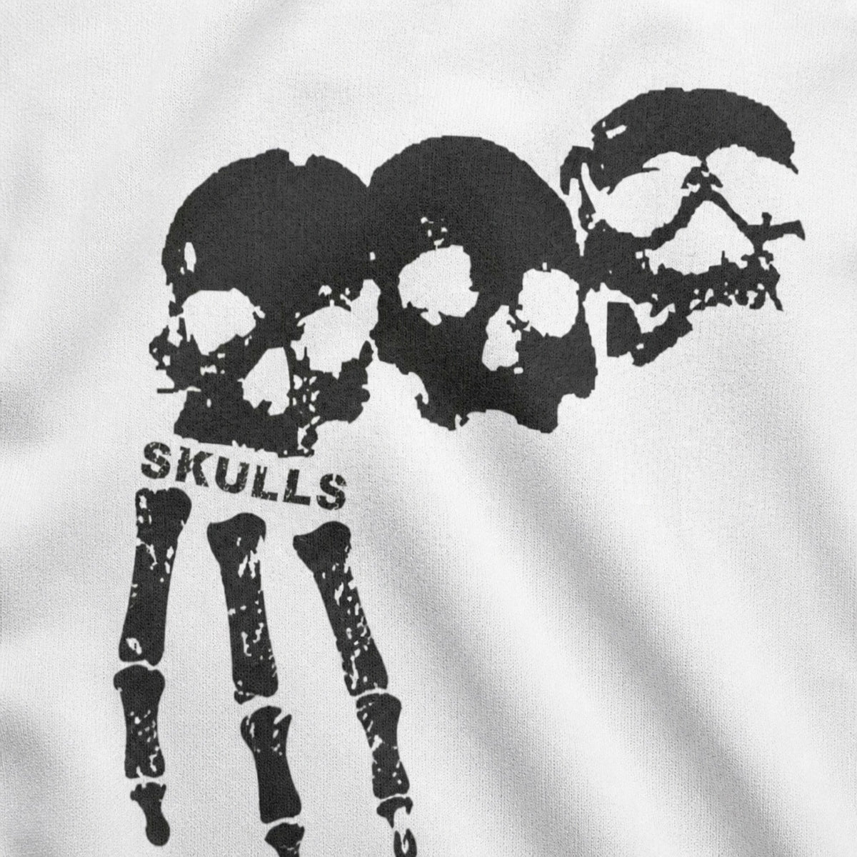 3 skulls Unisex Premium Sweatshirt — print detail close-up