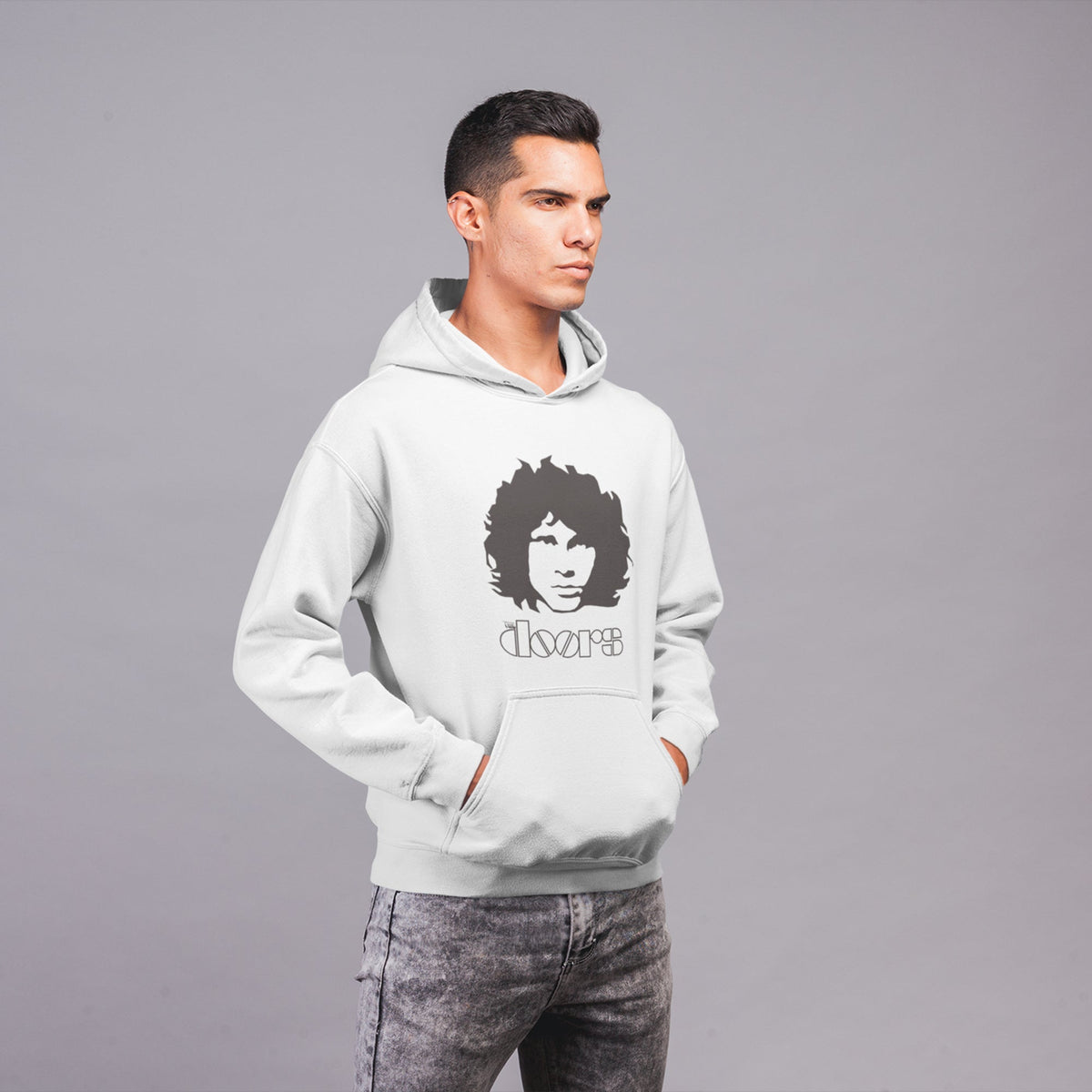 The Doors Morrison Portrait Hoodie — White — product photo 3