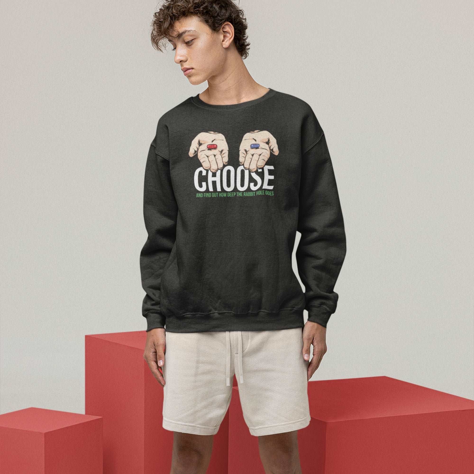 Choose And Find Out How Deep Is The Rabbit Hole Unisex Premium Sweatshirt