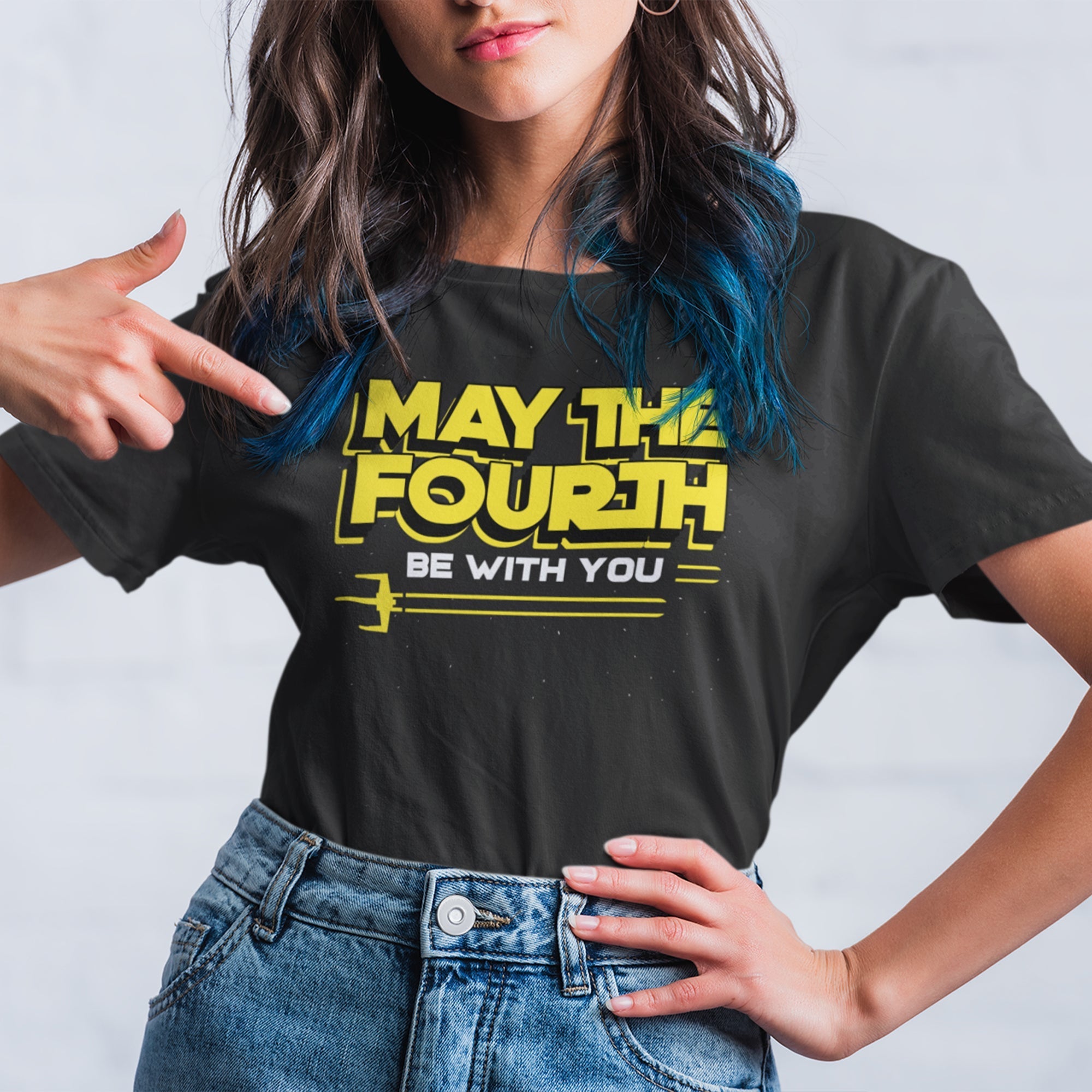 May The Fourth Lightsaber Type Tee — side view