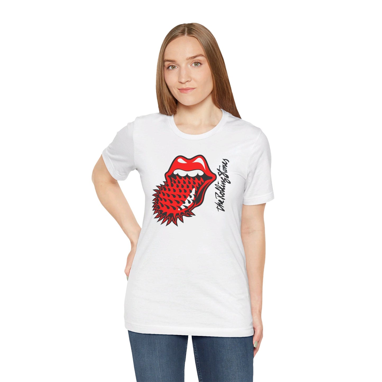 The Rolling Stones Classic Tee - Rock Your Style with Iconic Band Print - Close Up Detail