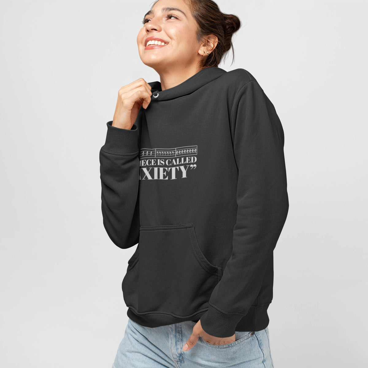 THIS PIECE IS CALLED "ANXIETY" Unisex Hoodie — worn on model