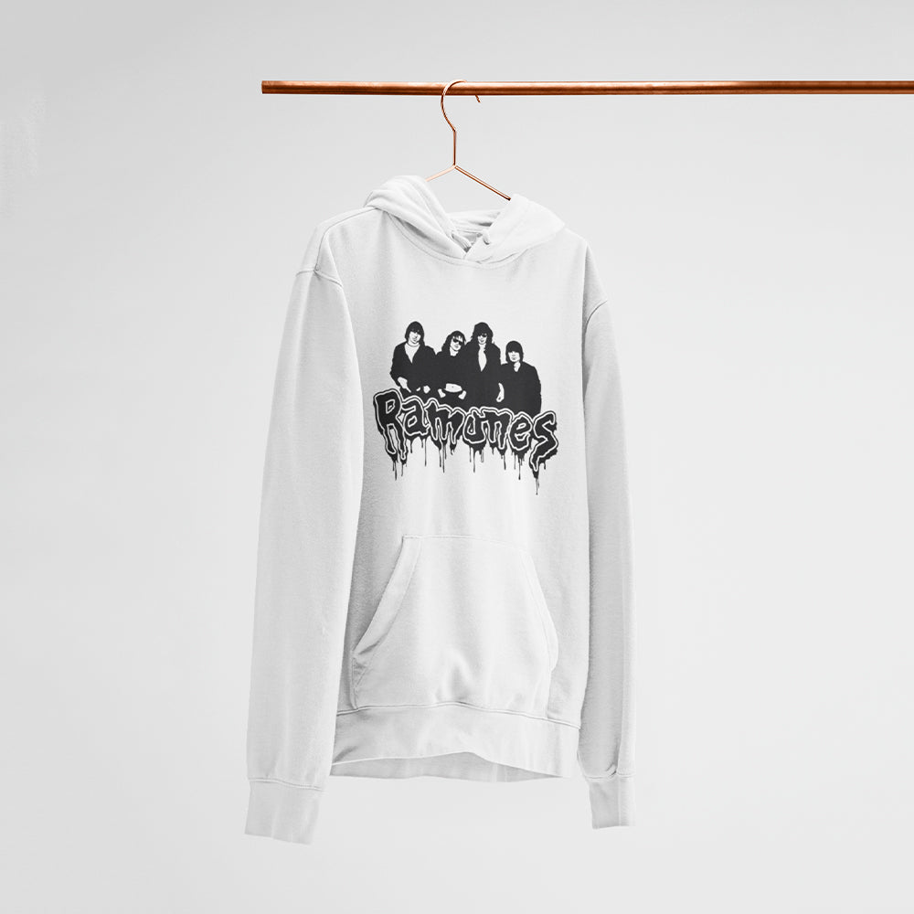 Ramones Band Photo Drip Logo Hoodie — main product image