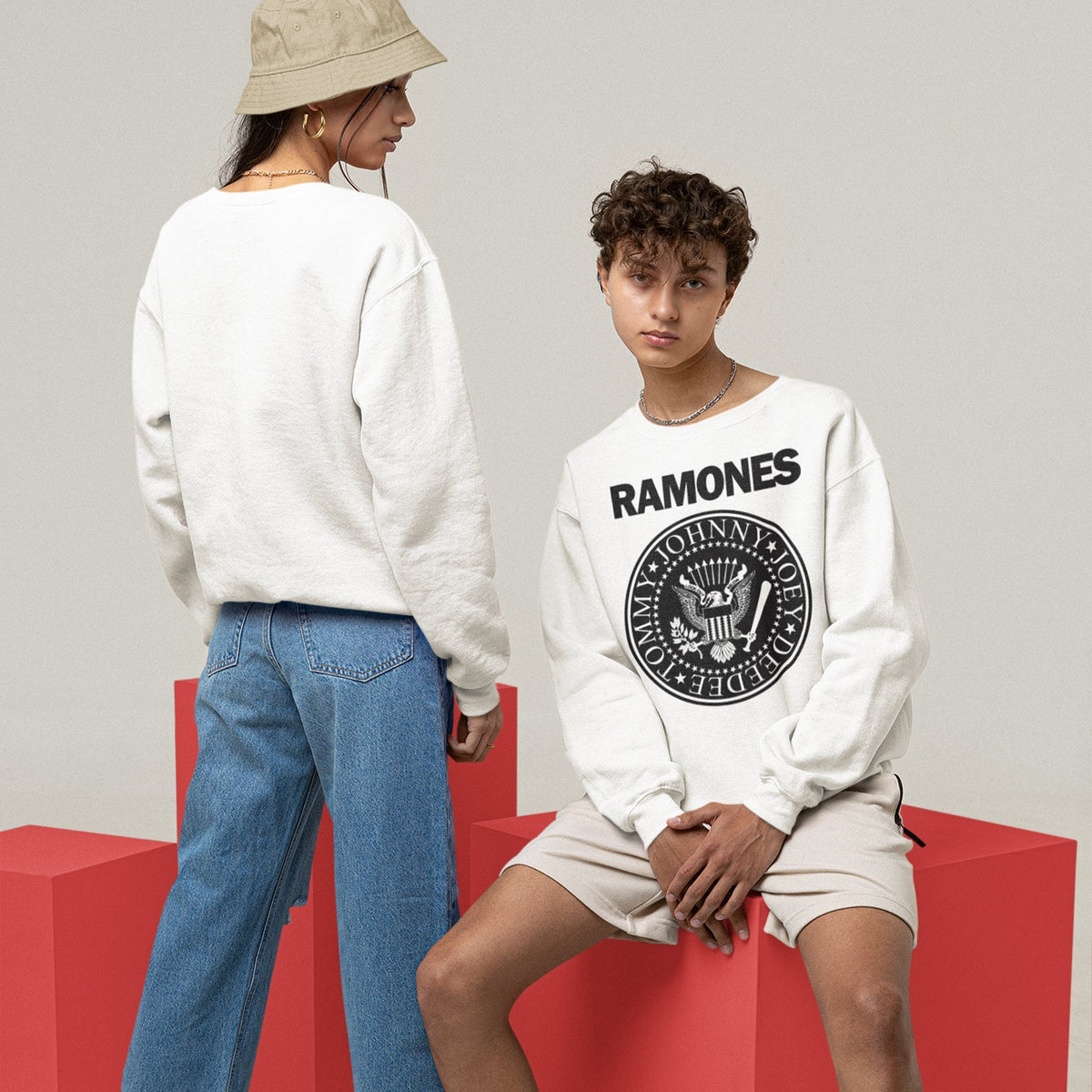 Ramones Presidential Seal Sweatshirt — White — product photo 5