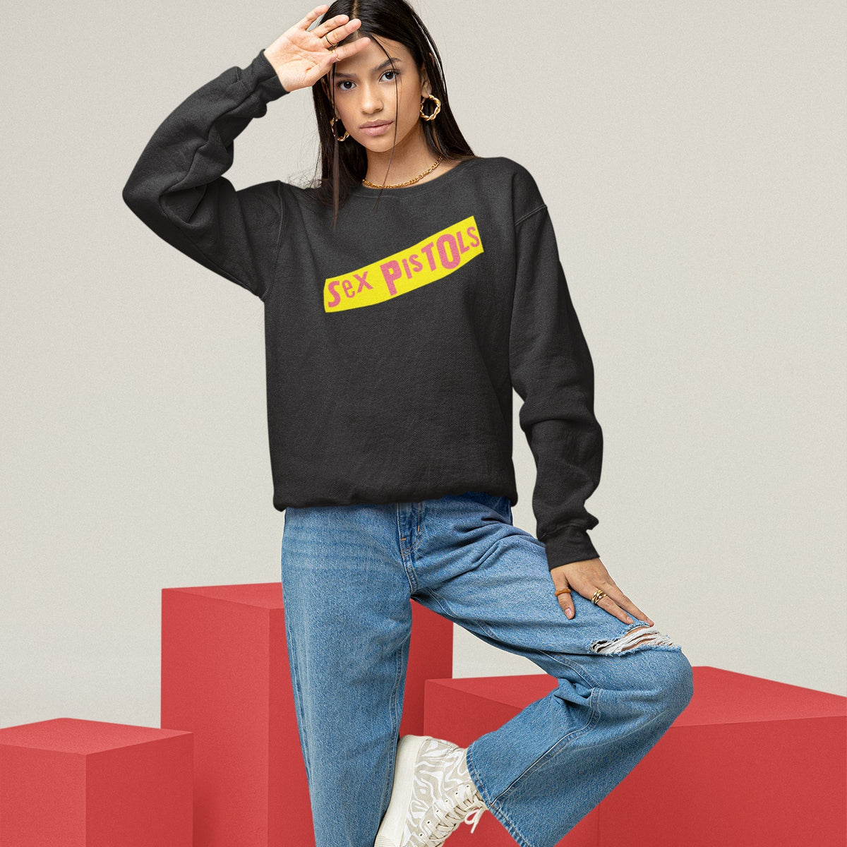Sex Pistols Yellow Banner Logo Sweatshirt — product photo 8