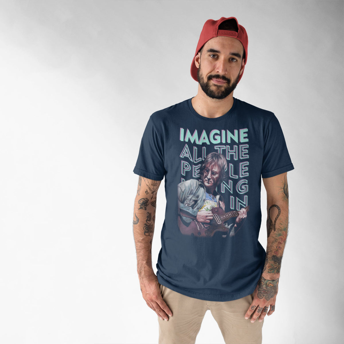 The Beatles: Imagine Unisex T-Shirt — worn on model