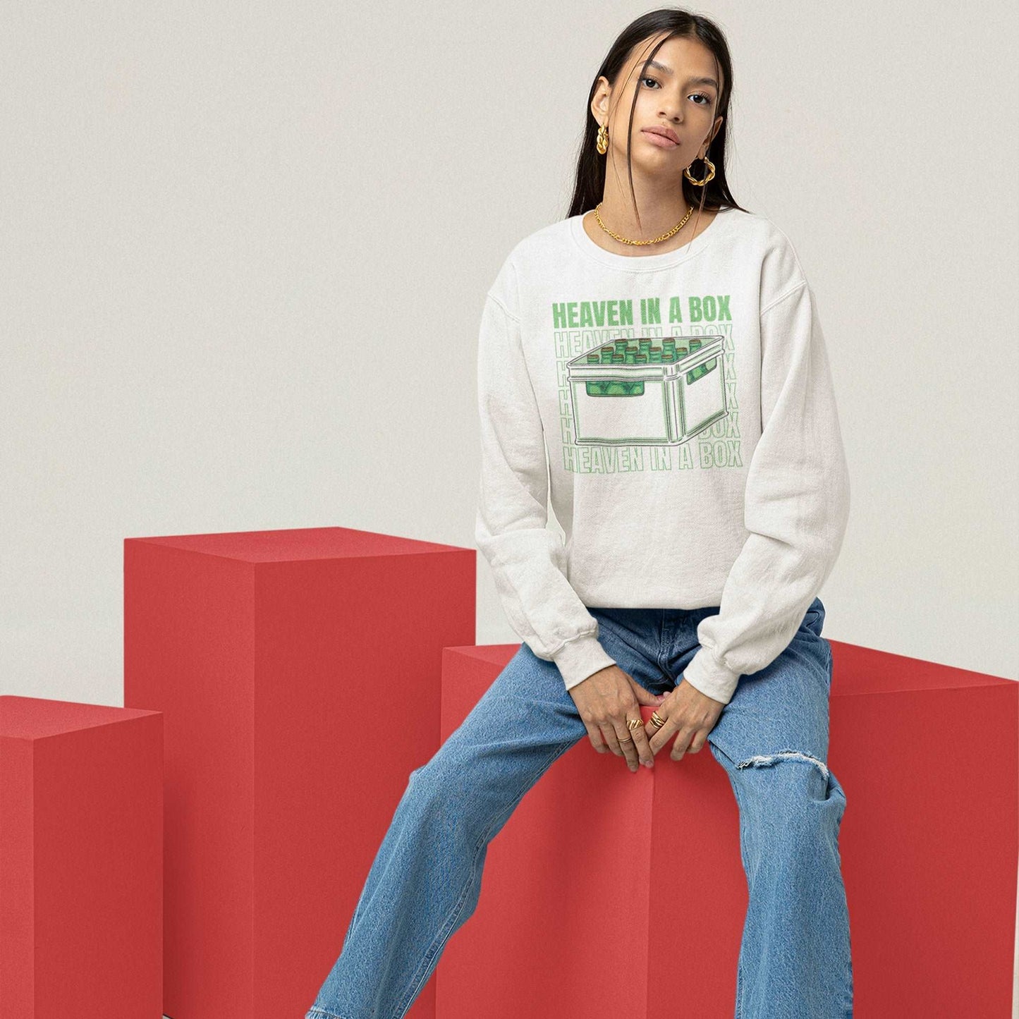 In Heaven A Box Unisex Premium Sweatshirt
