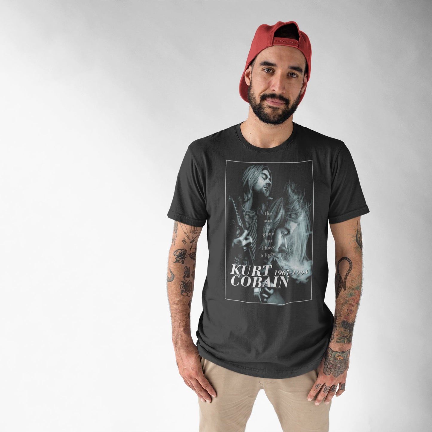 Nirvana- Kurt Cobain Unisex T-Shirt - Worn View