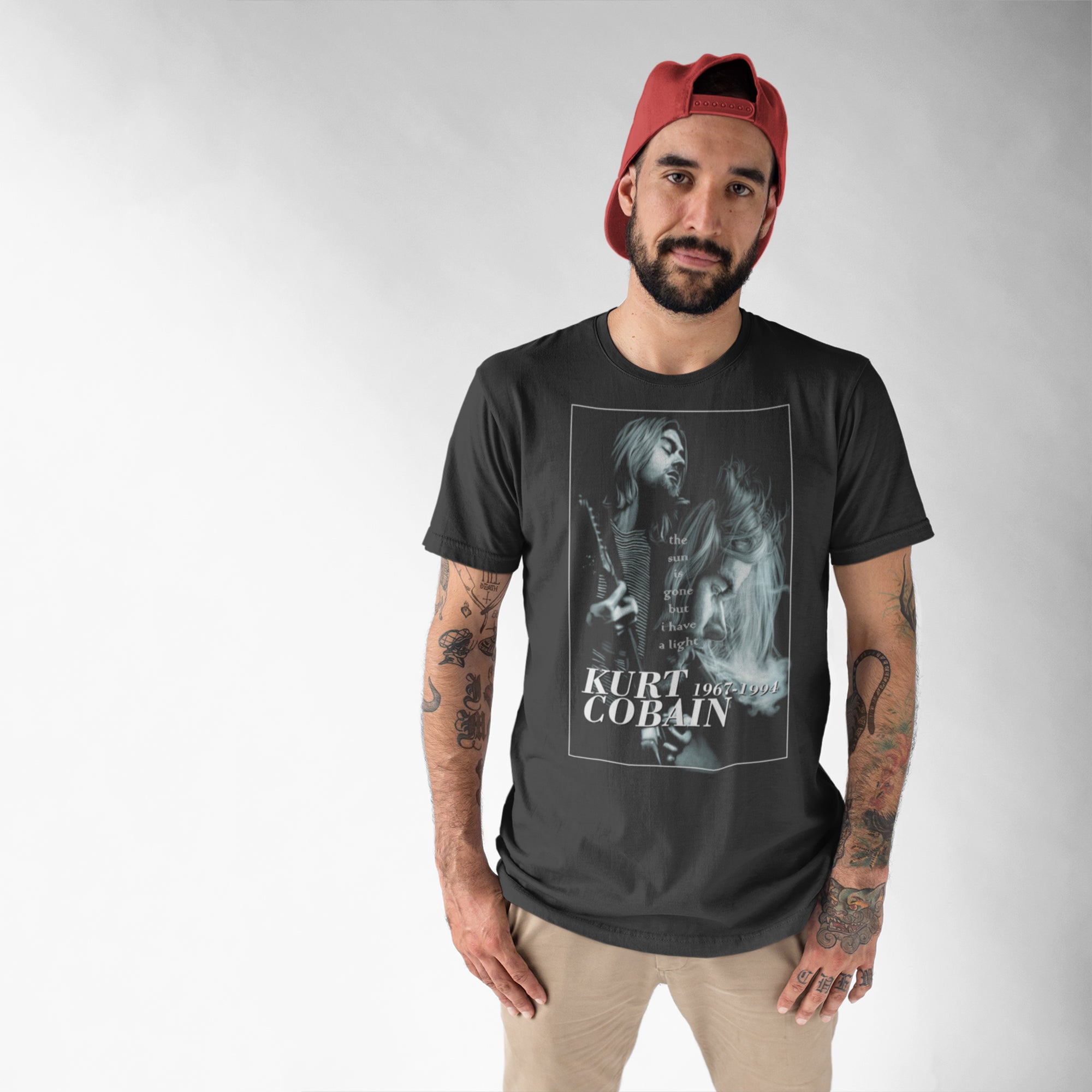 Nirvana- Kurt Cobain Unisex T-Shirt - Worn View