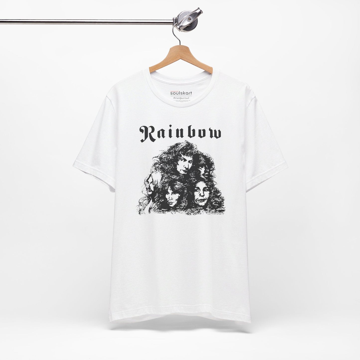 Rainbow Music Band Tee - Unisex Retro Vibes, Soft Cotton, Classic Fit - Back View