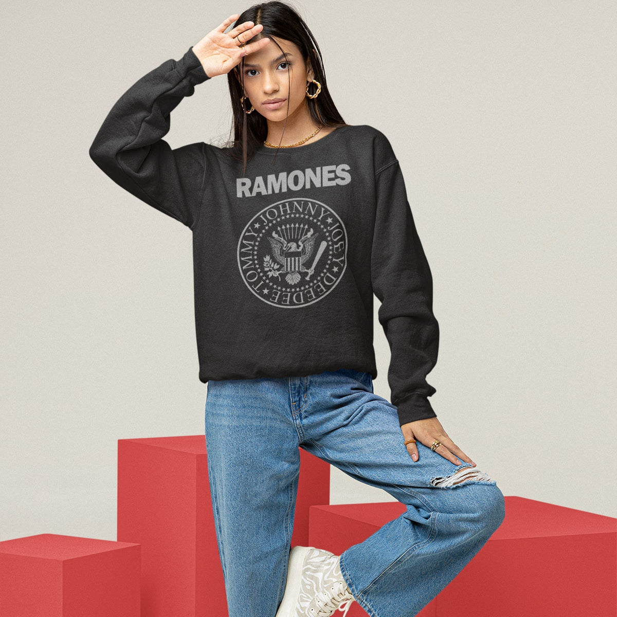 Ramones Presidential Seal Sweatshirt — Black — product photo 6